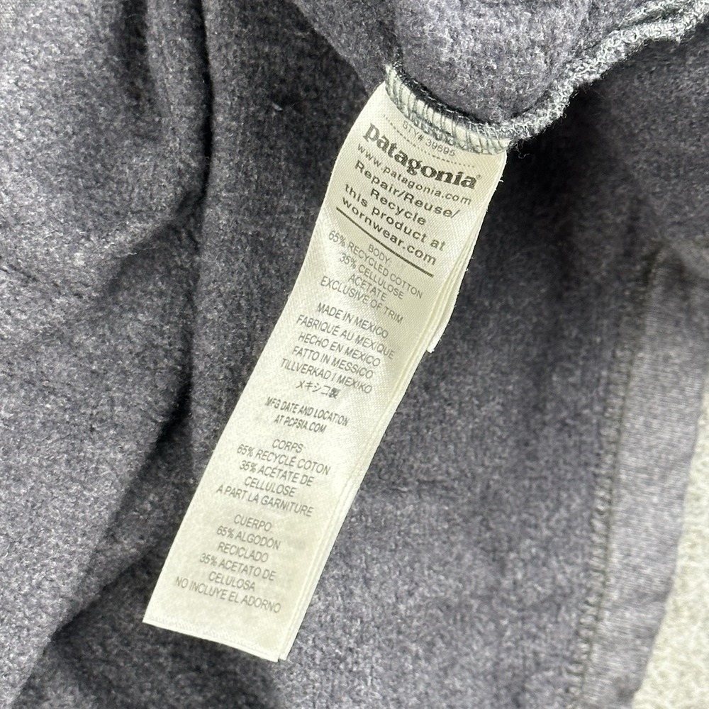 Patagonia Hoodie Men 3XL Gray Sweatshirt Pullover Wildrise Text Logo Recycled - Picture 7 of 10